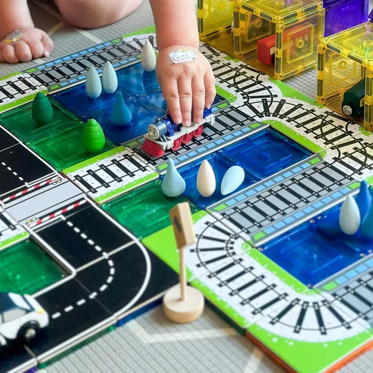 Learn & Grow Toys | Magnetic Tile Topper - Train Track