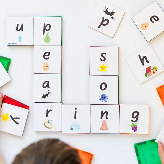 Learn & Grow Toys | Magnetic Tile Topper - Alphabet (lowercase)