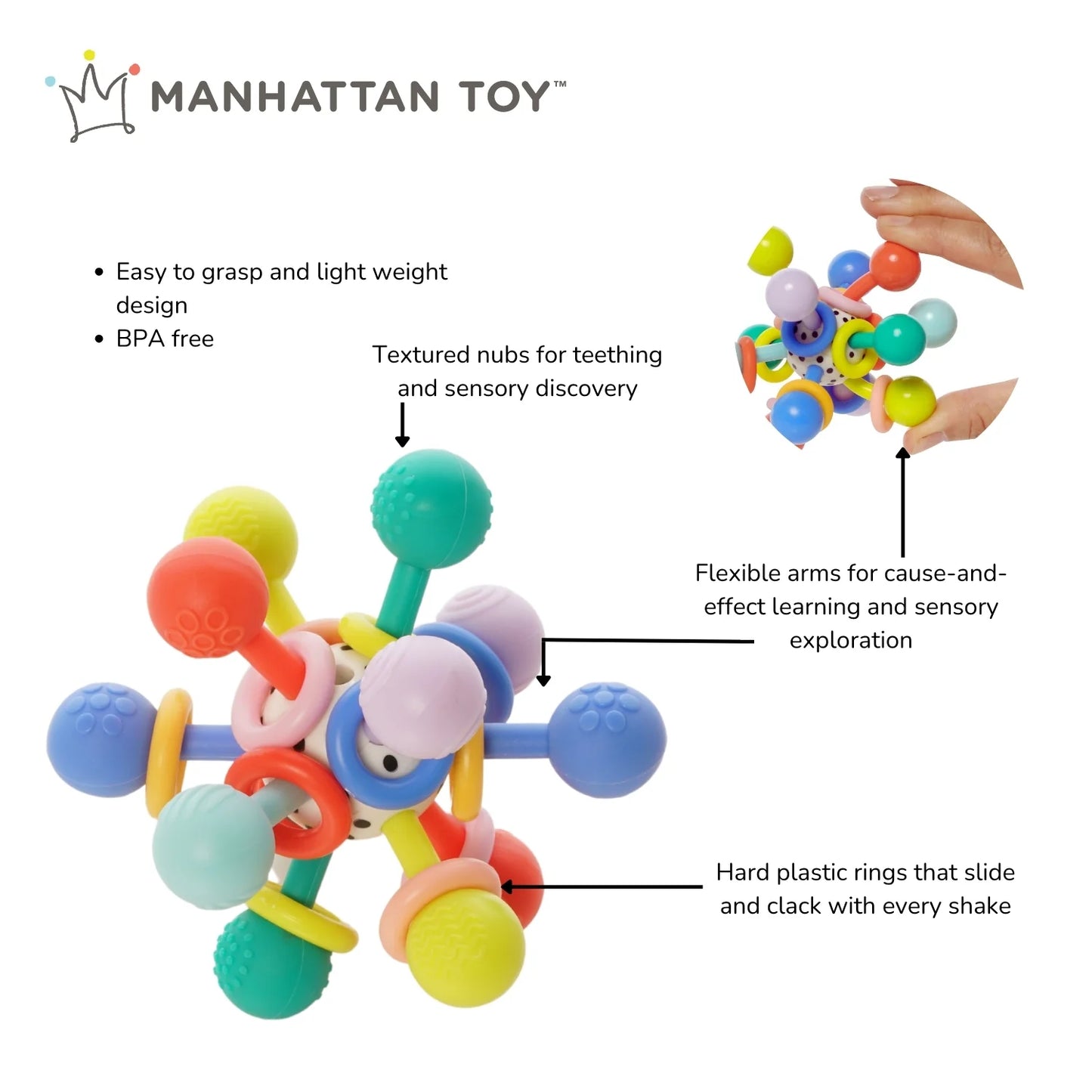 Manhattan Toy | Atom Teether (various)