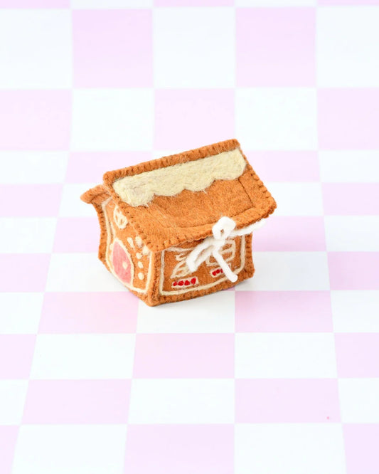 Tara Treasures | Felt Gingerbread House - Pink Door