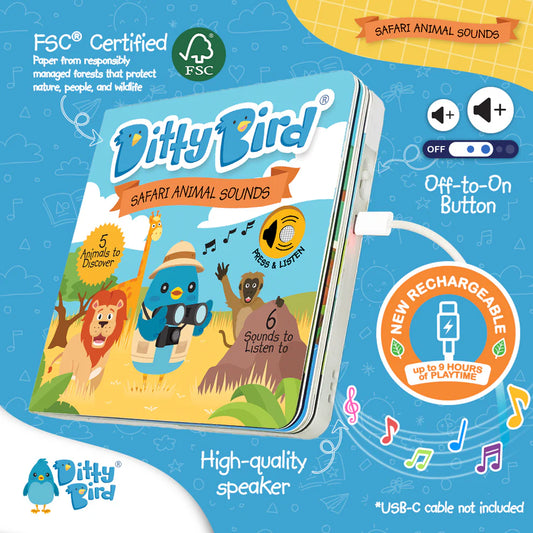 Ditty Bird | Sound Book - Safari Animal Sounds