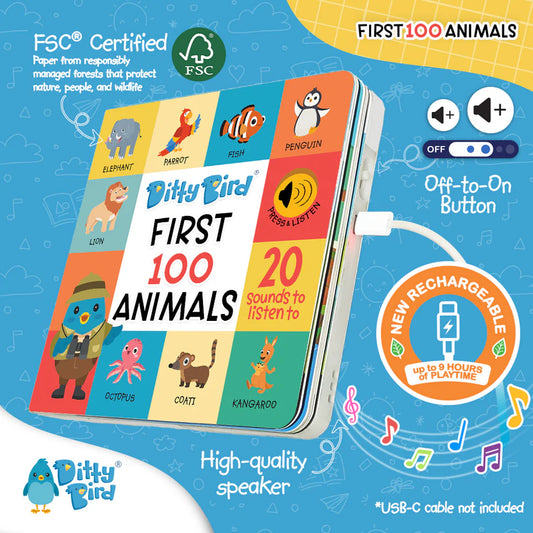 Ditty Bird | Sound Book - 100 Animals