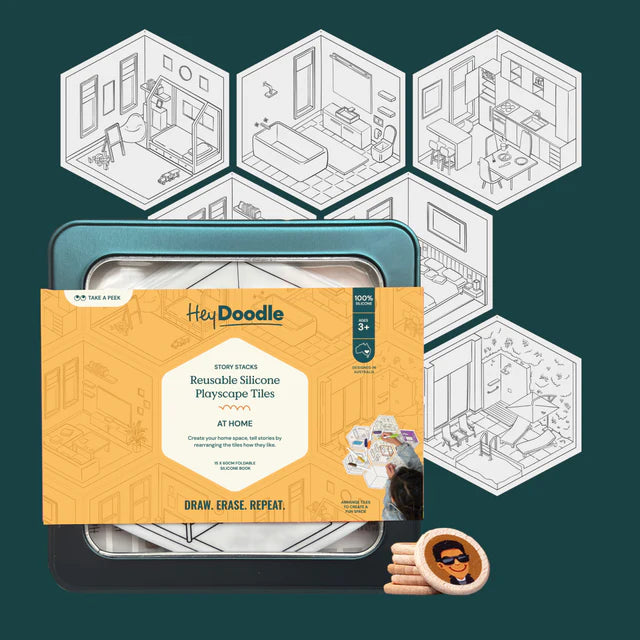Hey Doodle | Silicone Storytelling & Colouring Playscape Tiles