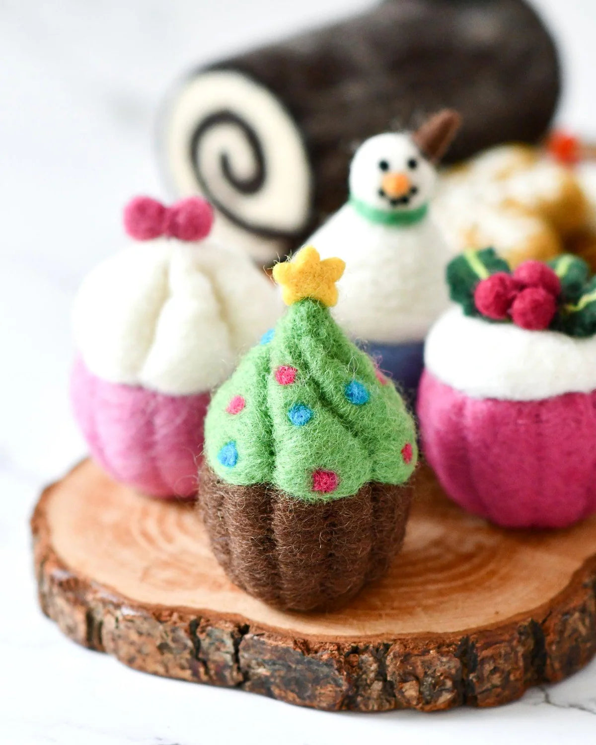 Tara Treasures | Felt Cupcake - Christmas Tree