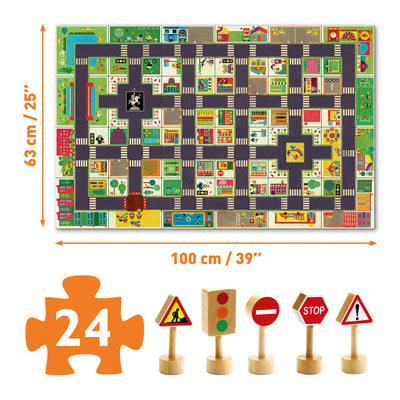 Djeco | City Road 24pc Play Puzzle