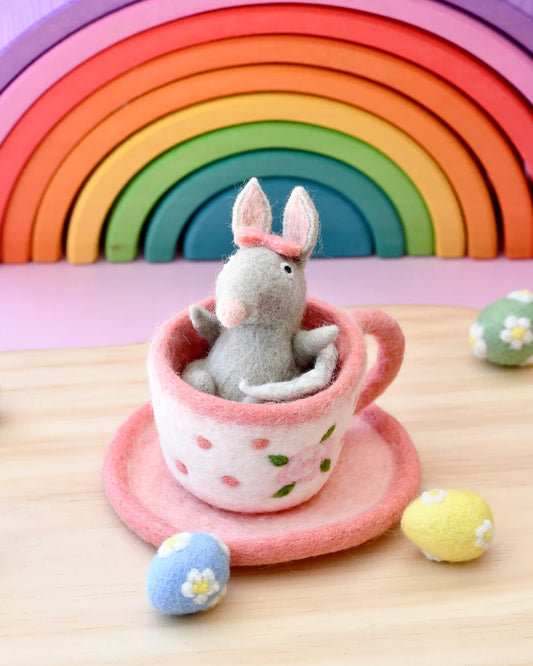 Tara Treasures | Felt Rabbit/Bilby in Tea Cup