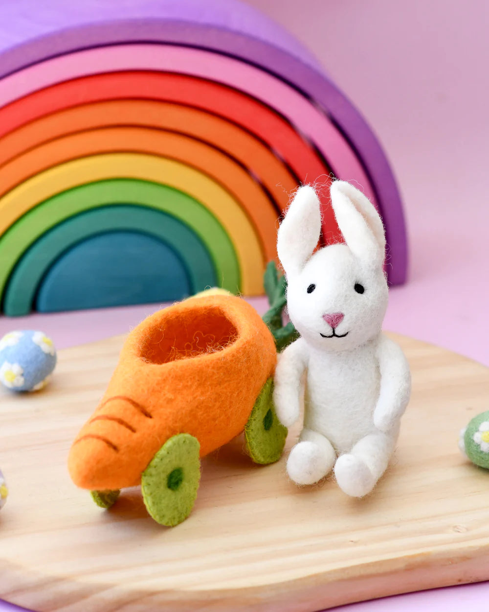 Tara Treasures | Felt Rabbit/Bilby with Carrot Car