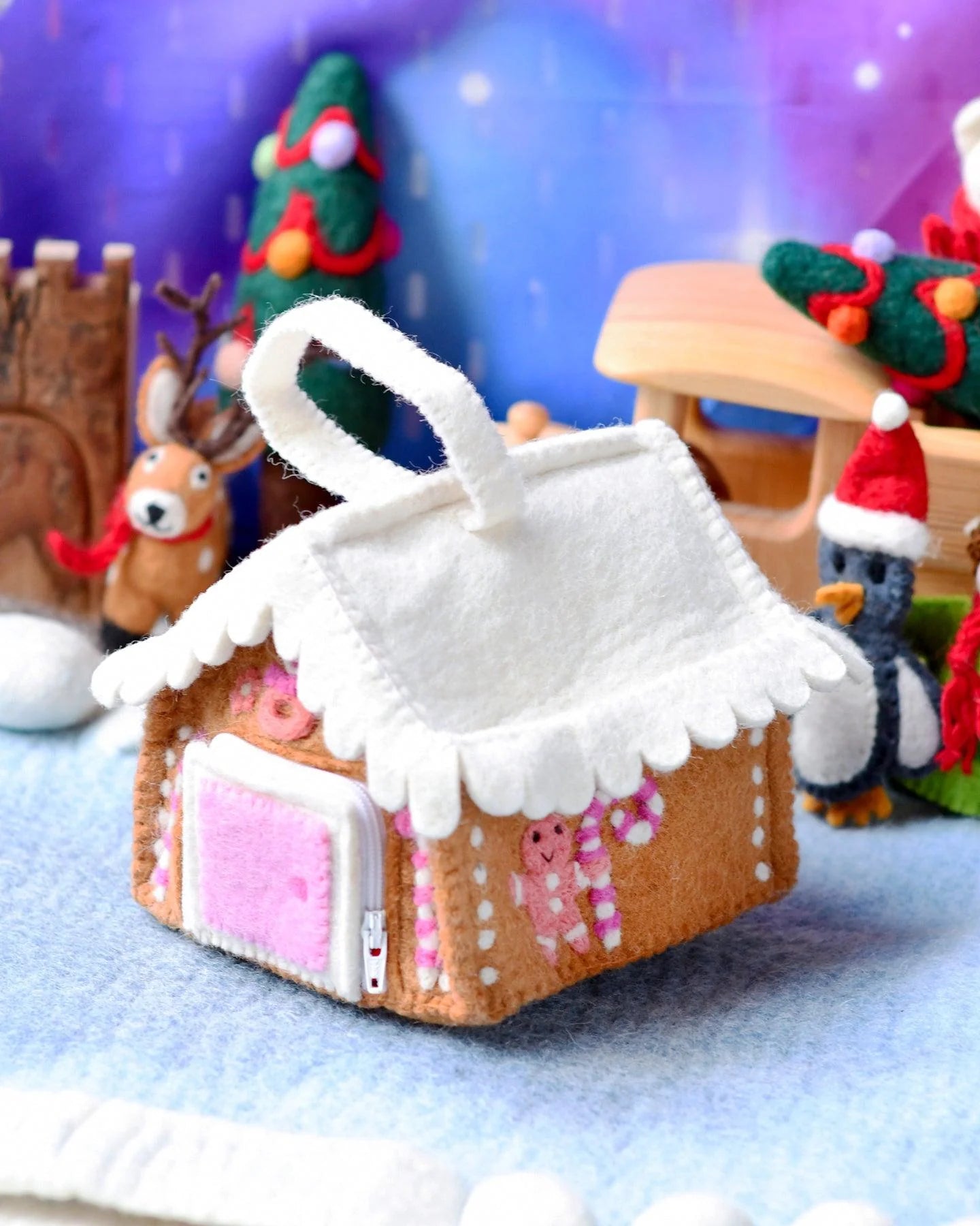 Tara Treasures | Pink Gingerbread House Bag