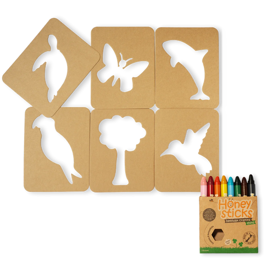 Honeysticks | Activity Set - Jumbo Stencils & Crayons