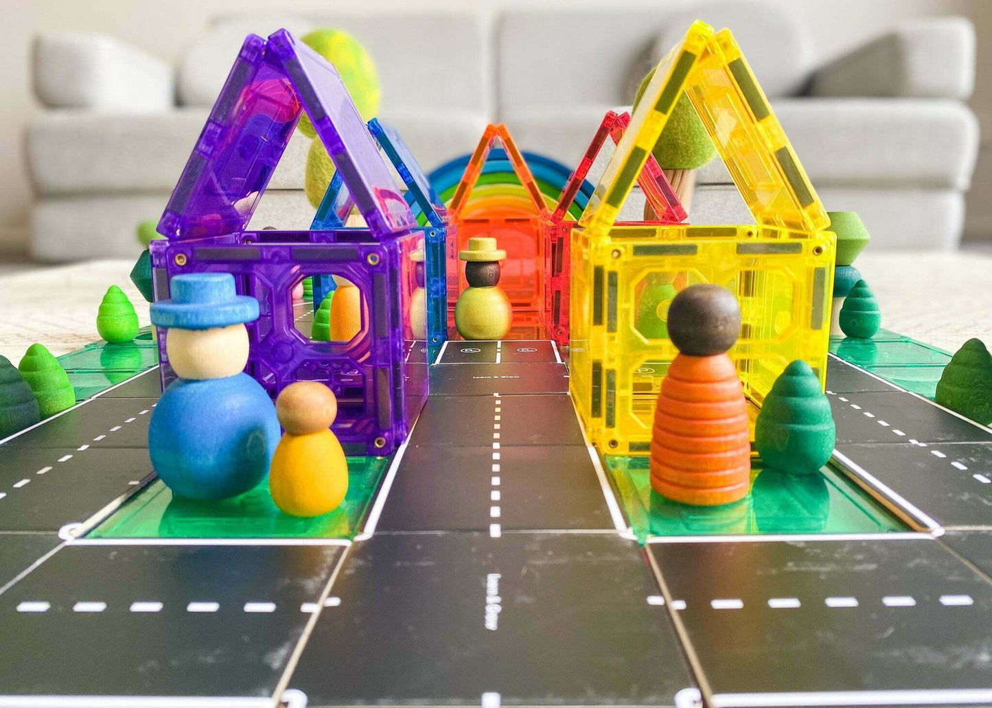 Learn & Grow Toys | Magnetic Tile Topper - Roads