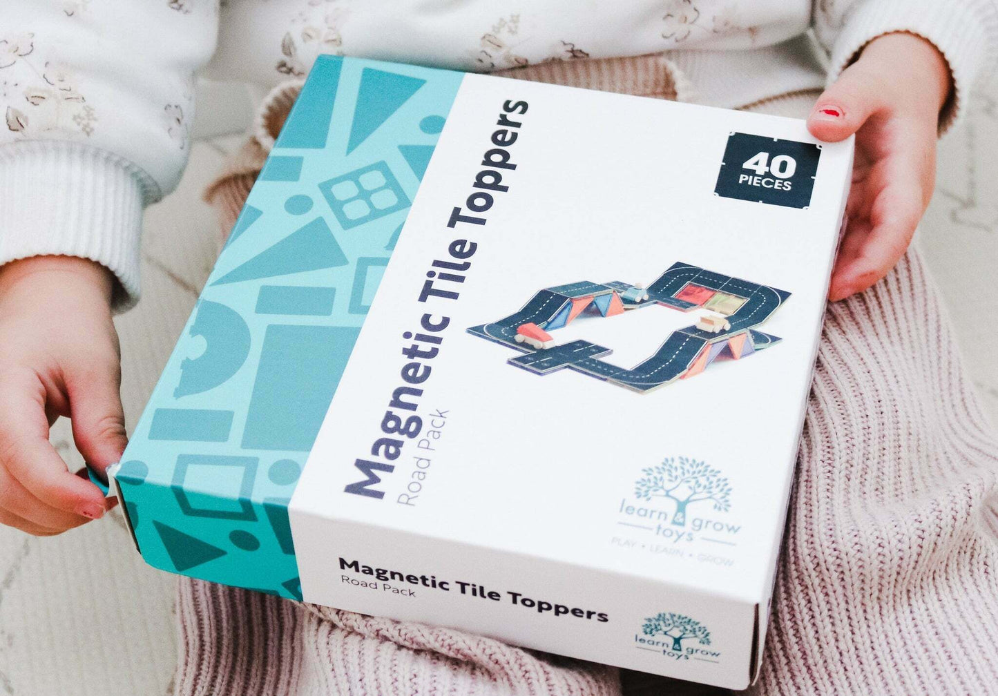 Learn & Grow Toys | Magnetic Tile Topper - Roads