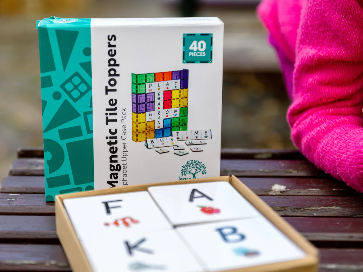 Learn & Grow Toys | Magnetic Tile Topper - Alphabet (uppercase)