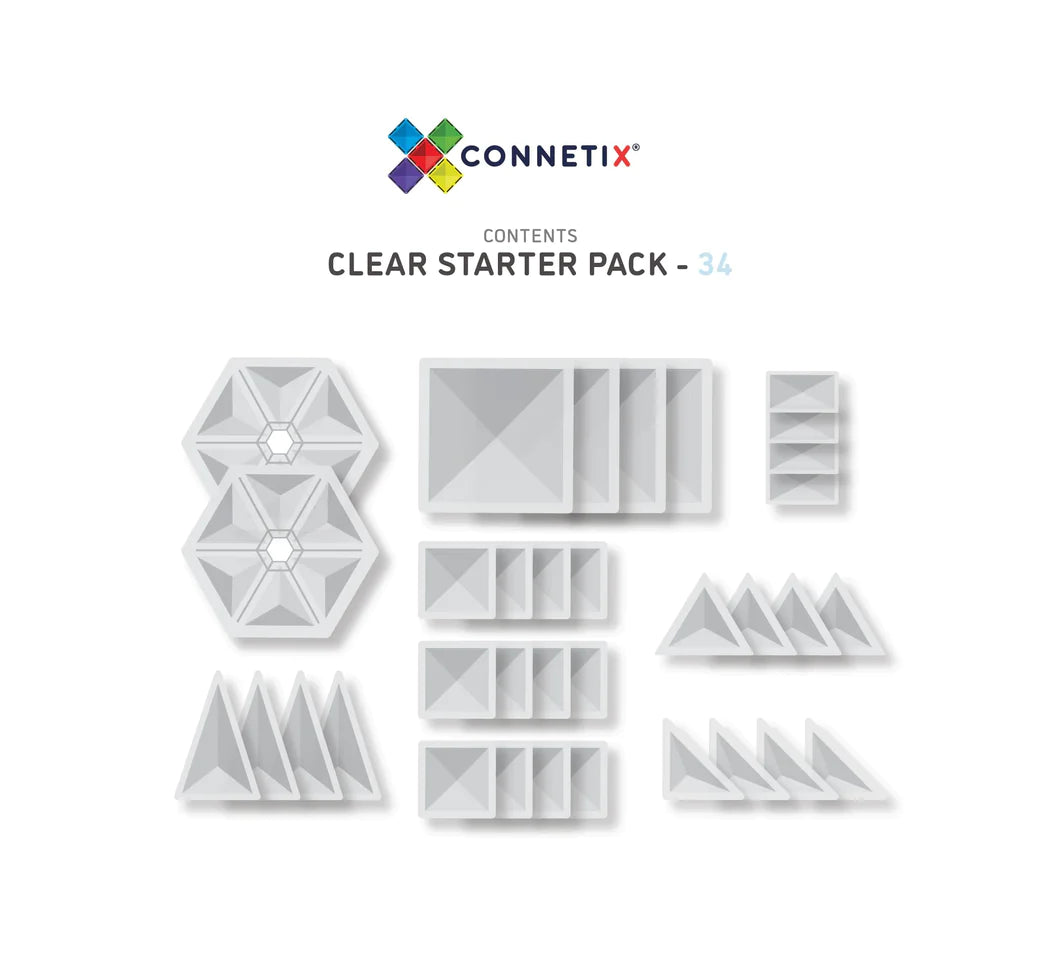 Connetix | CLEAR Starter Pack (34pc)