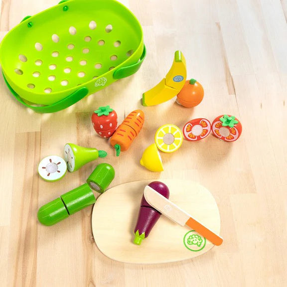 Fat Brain Toys | Pretendables - Fruit & Veggie Basket
