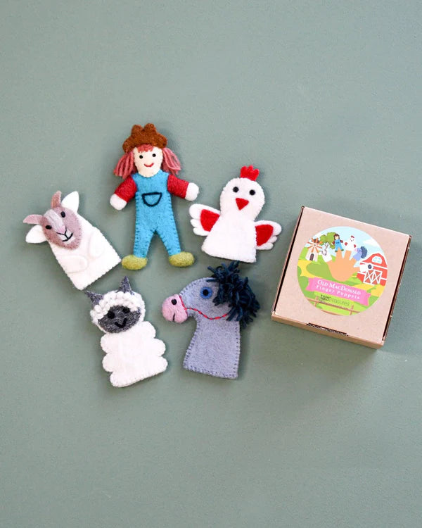 Tara Treasures | Finger Puppet Set - Old MacDonald (various)