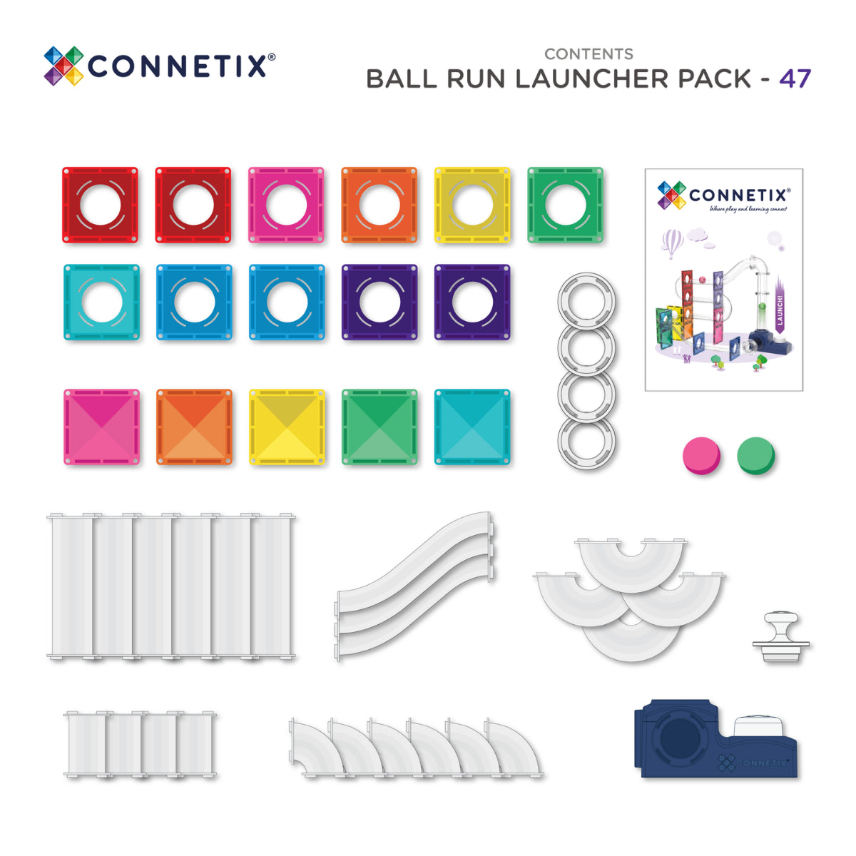 Connetix | Ball Run Launcher Pack (47pc)