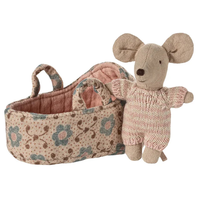 Maileg | Baby Mouse in Carry Cot (various)