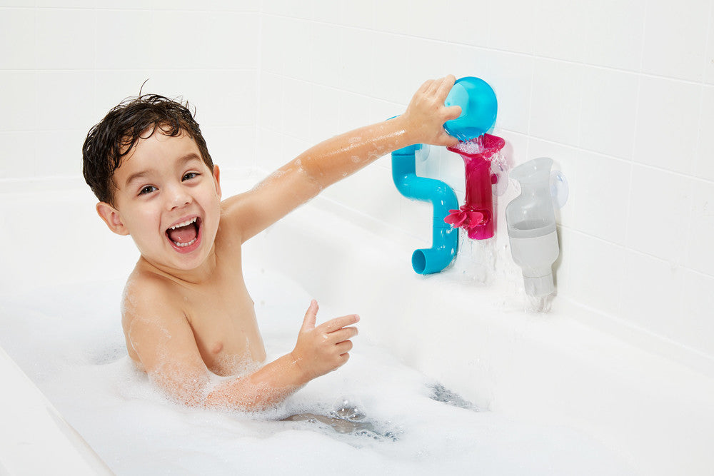 Boon | Tubes Building Bath Toy Set (Pink/Blue)