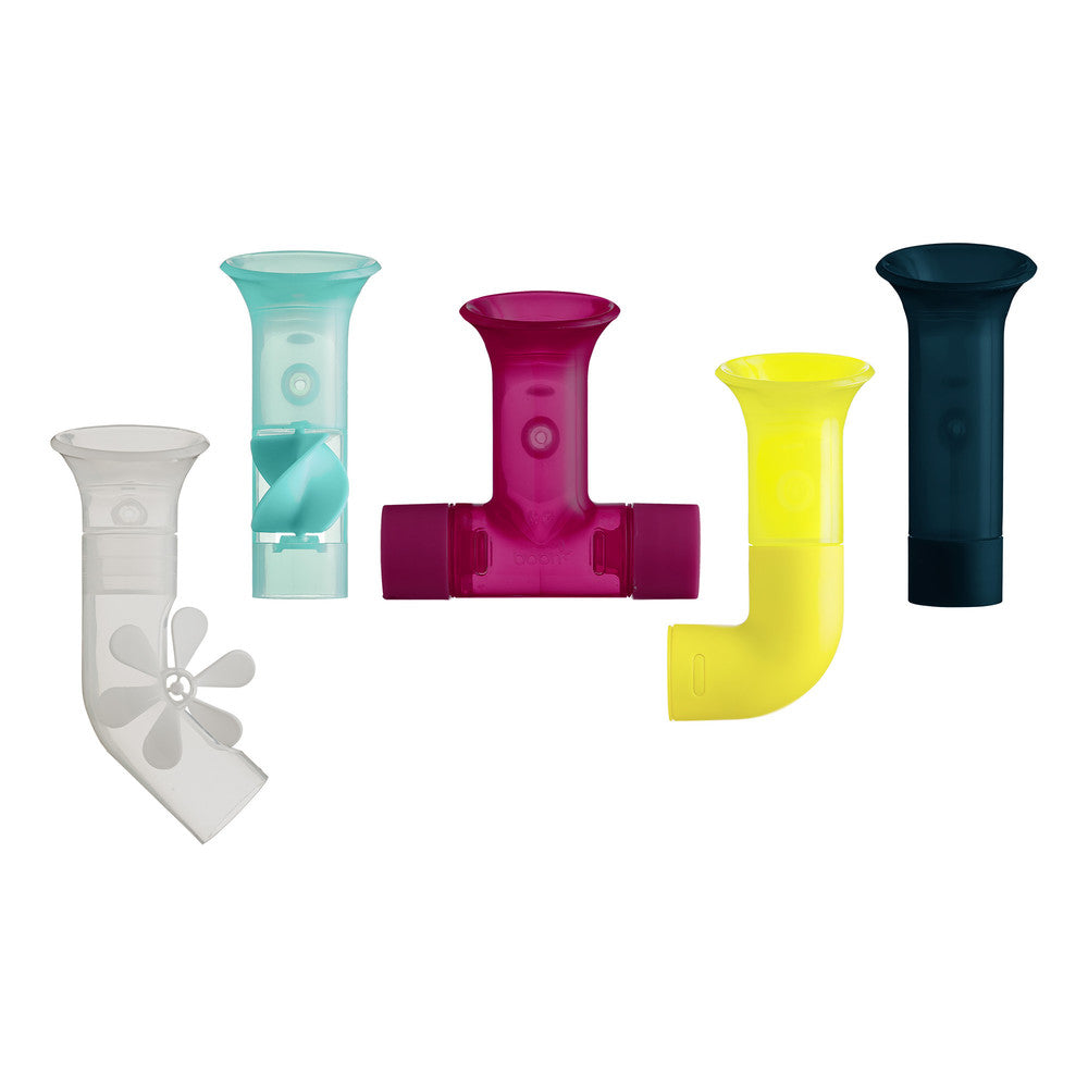 Boon | Pipes Building Bath Toy Set (Navy/Yellow)