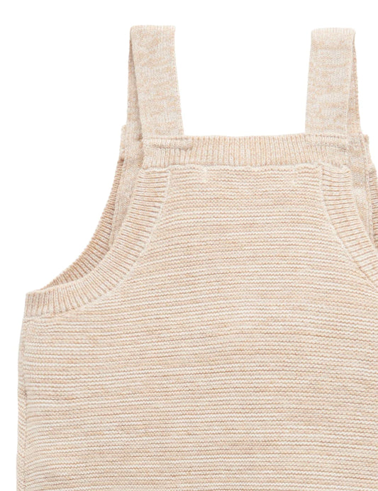 Purebaby | Knitted Overall - Sand Melange Twisted with Cloud