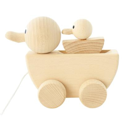 Miva Vacov | Wooden Pull Along Duck With Duckling - Gracie
