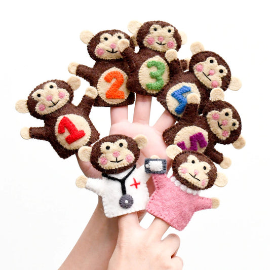 Tara Treasures | Finger Puppet Set - Five Little Monkeys