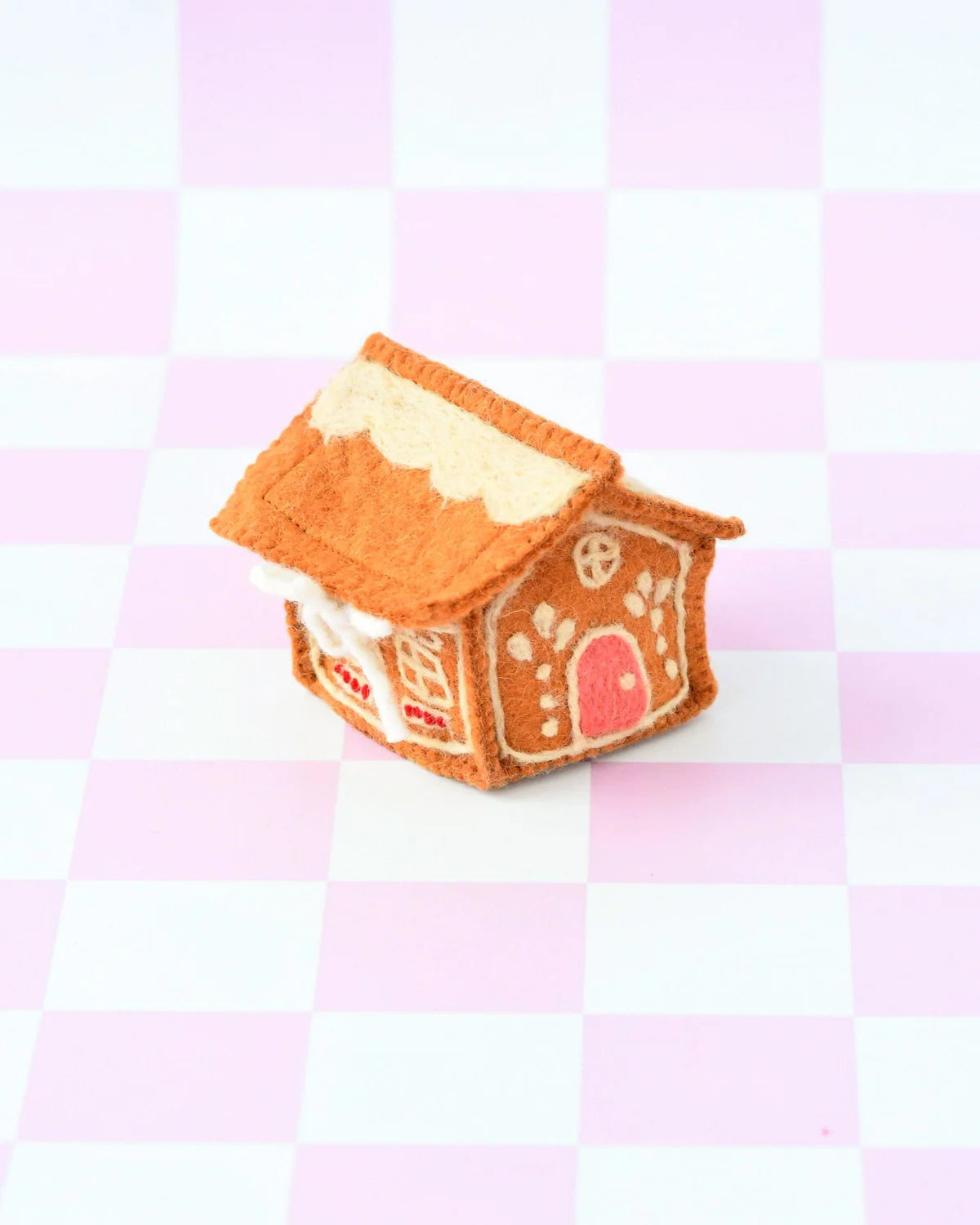 Tara Treasures | Felt Gingerbread House - Pink Door