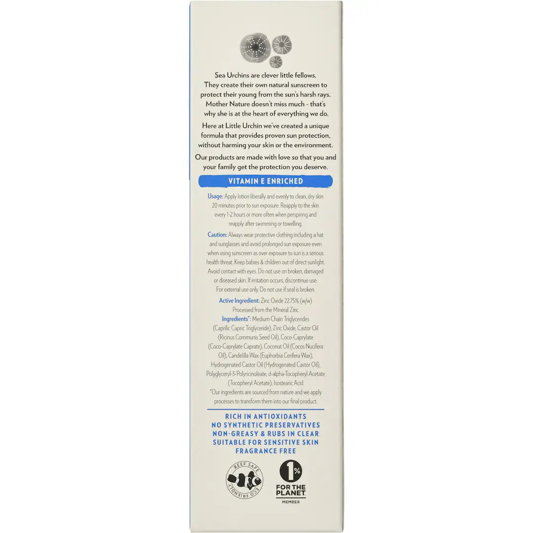 Little Urchin | NATURAL CLEAR ZINC SUNSCREEN SPF 50+, 100G