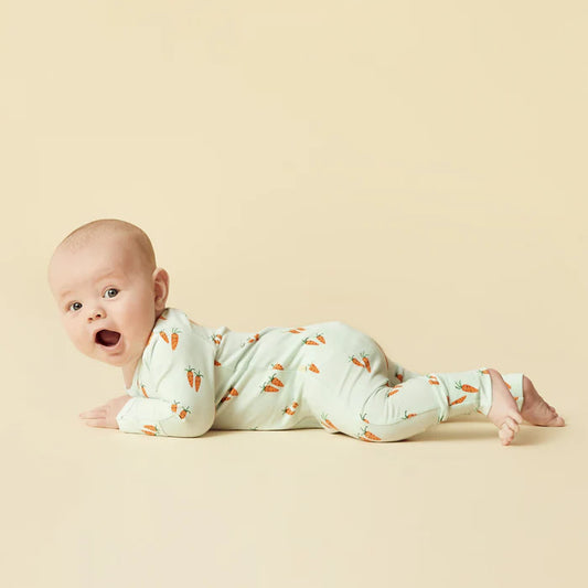 Wilson + Frenchy | Organic Zipsuit (with feet) - Cute Carrots