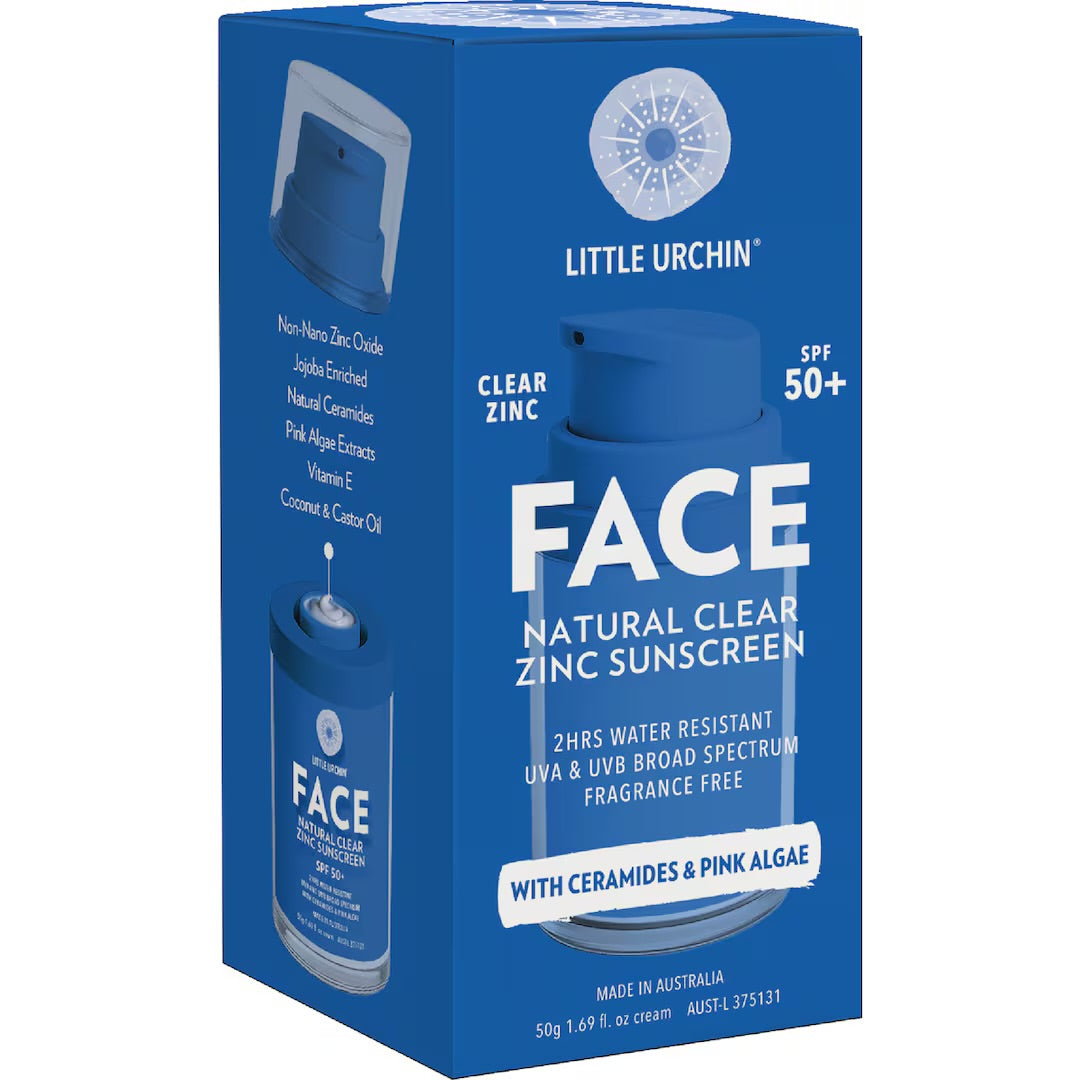 Little Urchin | NATURAL FACE CLEAR ZINC SUNSCREEN SPF 50+, 50G