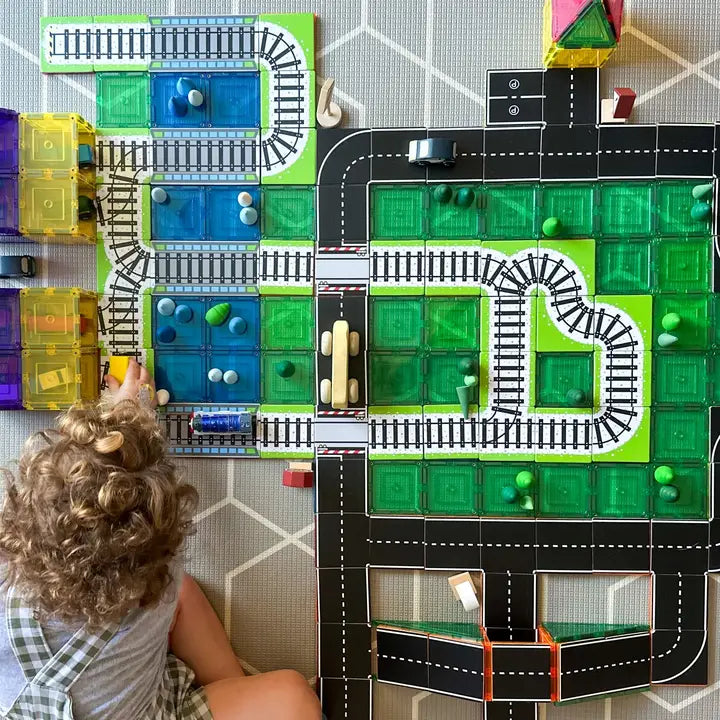 Learn & Grow Toys | Magnetic Tile Topper - Train Track