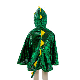 Great Pretenders | Metallic Green Dragon Cape 2-3y