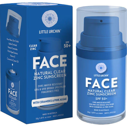 Little Urchin | NATURAL FACE CLEAR ZINC SUNSCREEN SPF 50+, 50G