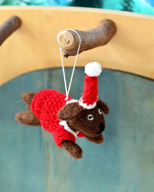 Tara Treasures | Felt Christmas Dachshund Sausage Dog