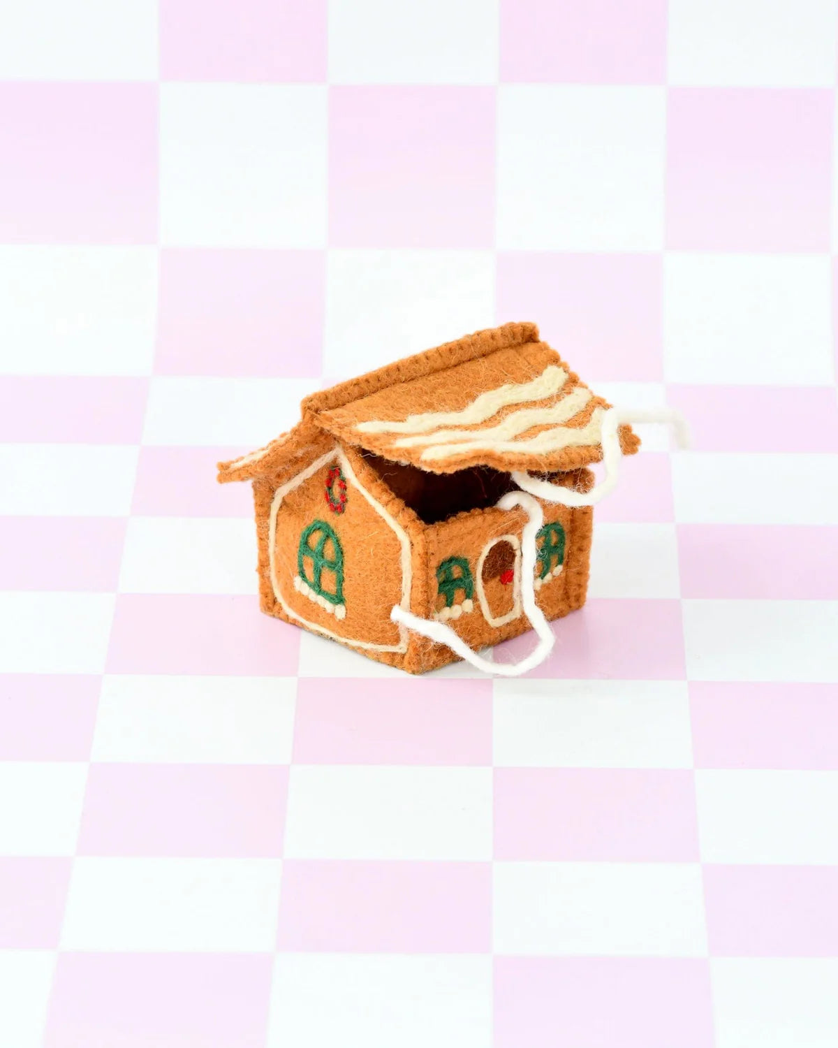 Tara Treasures | Felt Gingerbread House - Green Windows