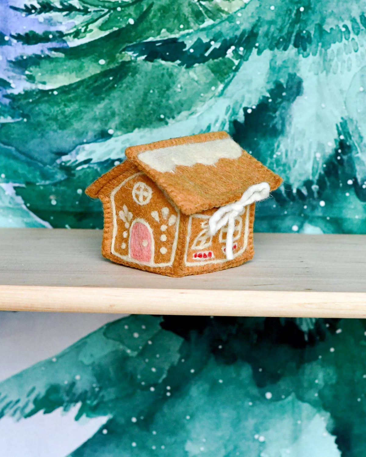 Tara Treasures | Felt Gingerbread House - Pink Door