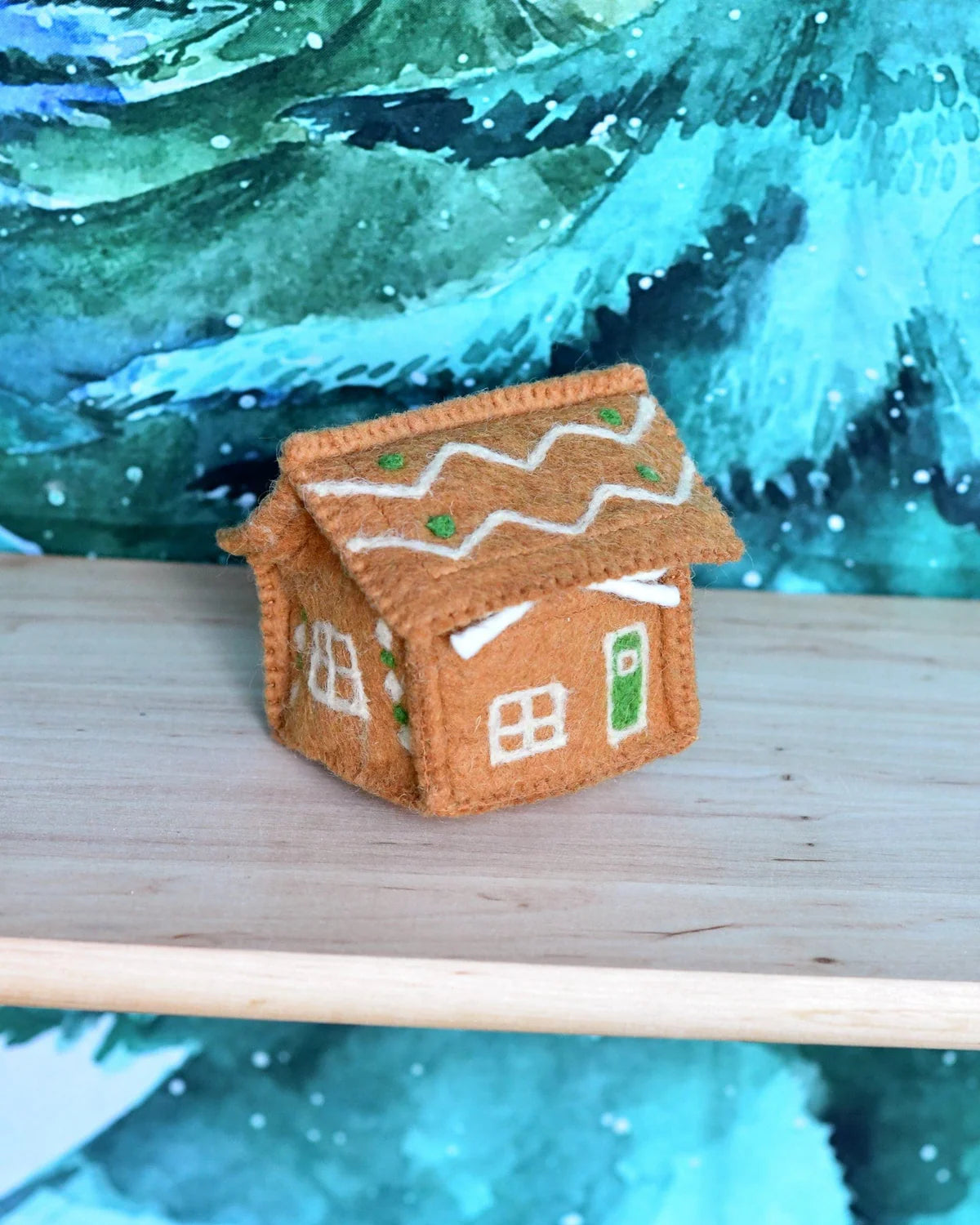 Tara Treasures | Felt Gingerbread House - Green Door
