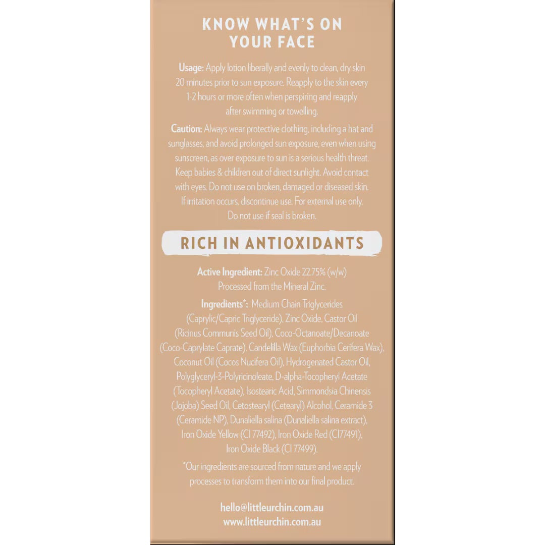 Little Urchin | NATURAL FACE LIGHT-MEDIUM TINT SPF 50+, 50G