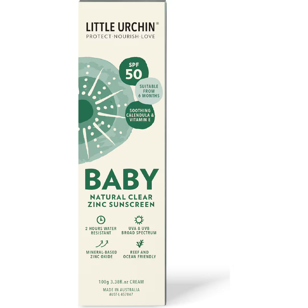Little Urchin | BABY NATURAL CLEAR ZINC SUNSCREEN SPF 50, 100G