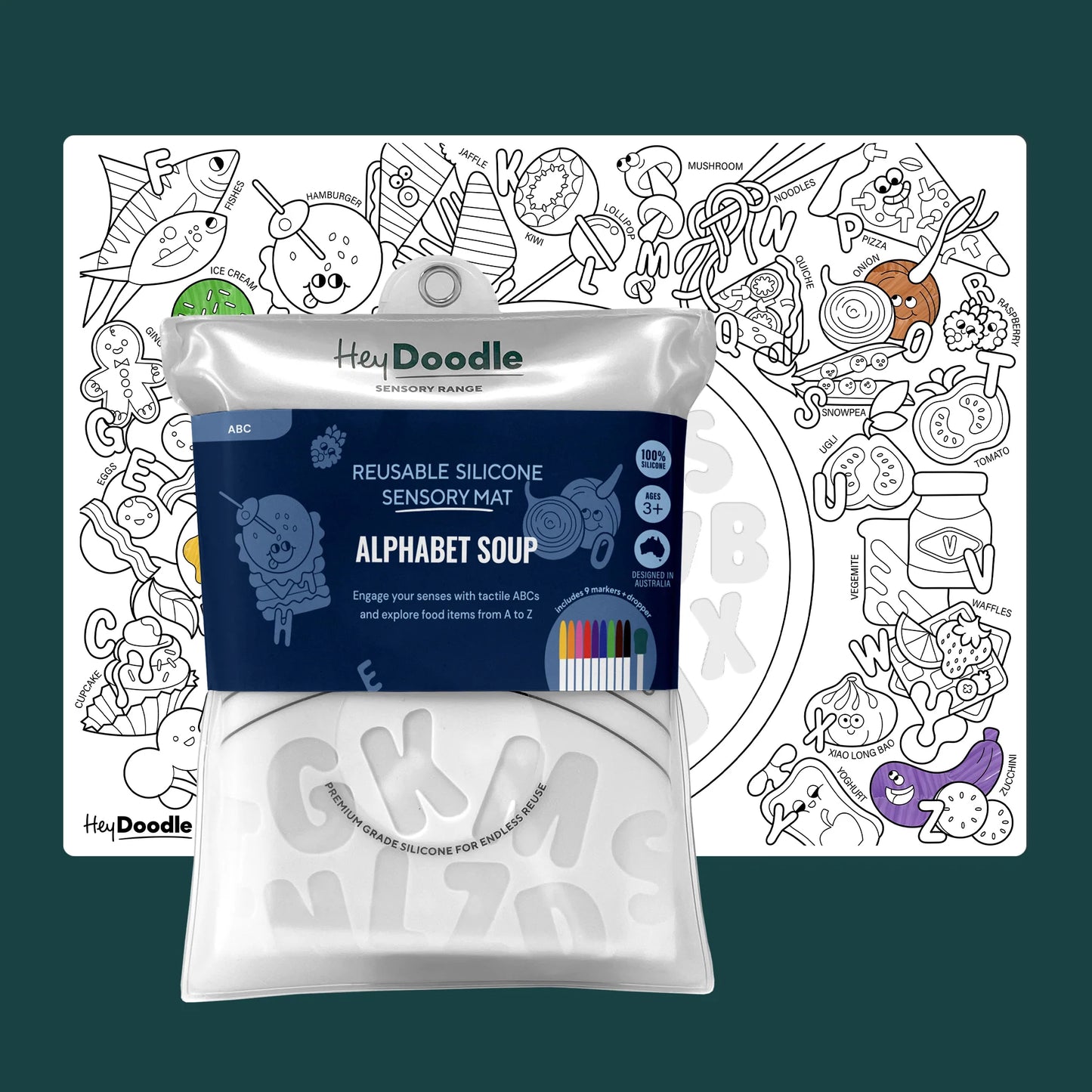 Hey Doodle | Silicone Sensory & Colouring Mat (various)