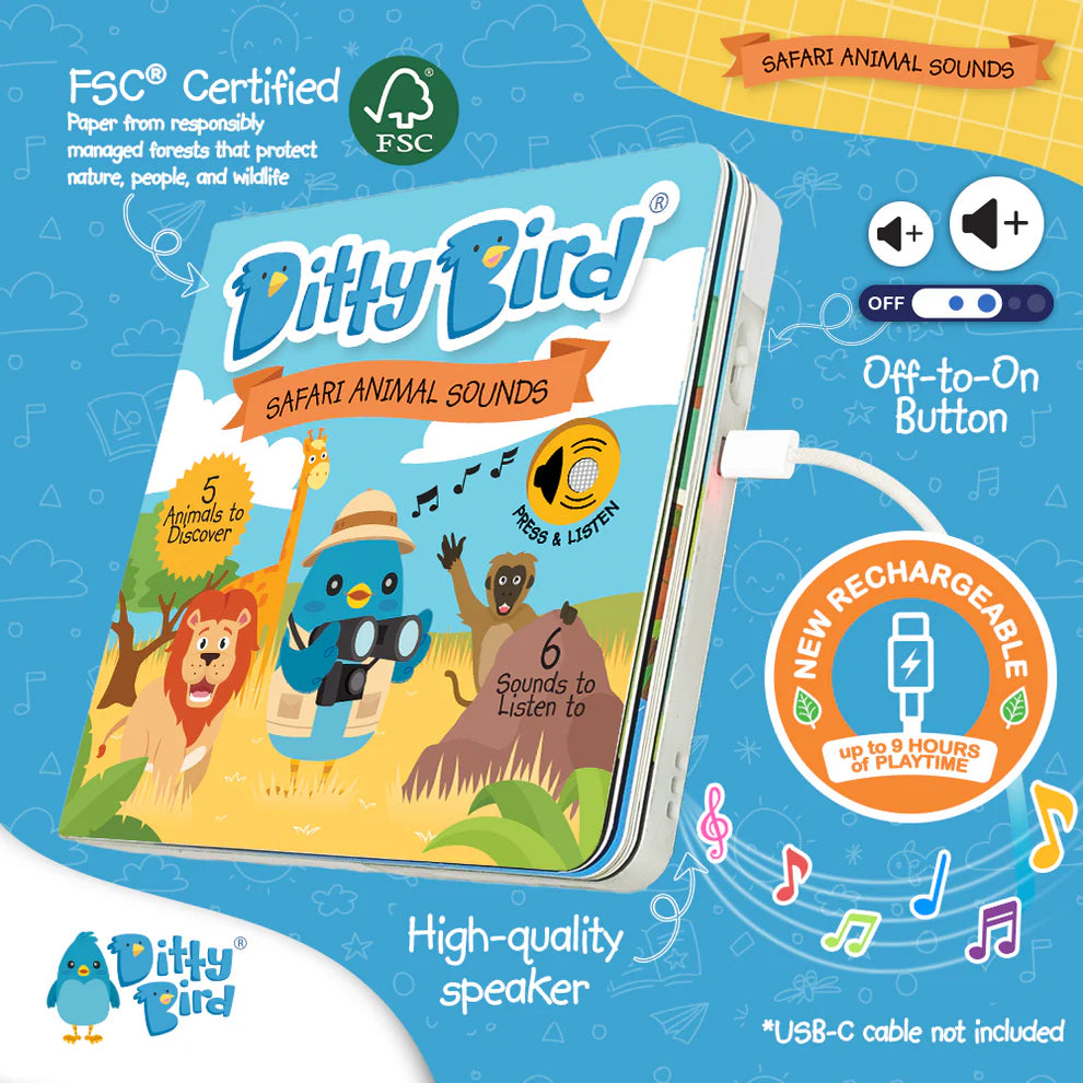 Ditty Bird | Sound Book - Safari Animal Sounds
