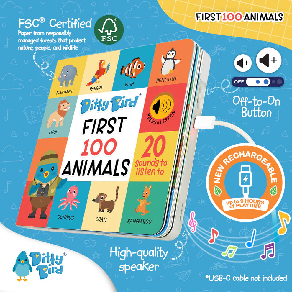 Ditty Bird | Sound Book - 100 Animals