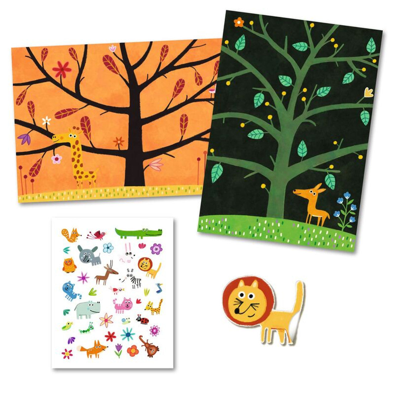 Djeco | Tree Climb 30 pc Reusable Puffy Stickers