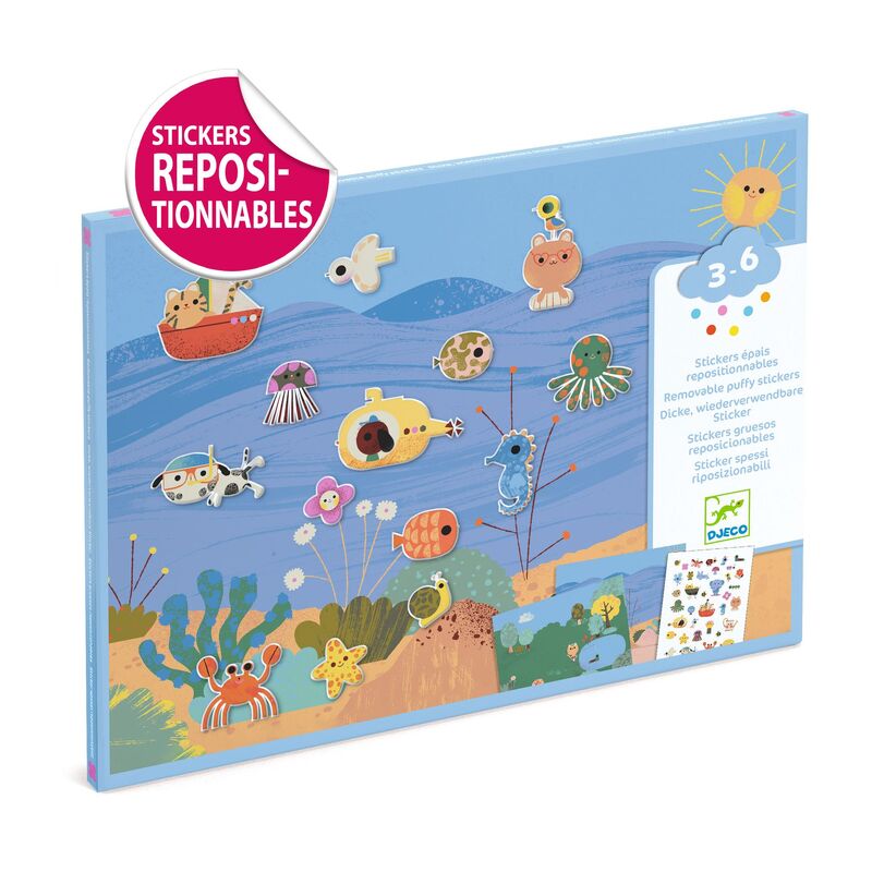 Djeco | 30 pc Reusable Puffy Stickers (various)