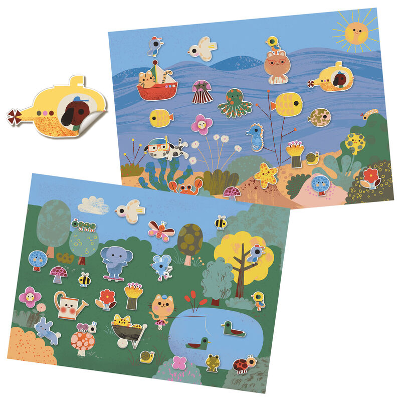 Djeco | 30 pc Reusable Puffy Stickers (various)