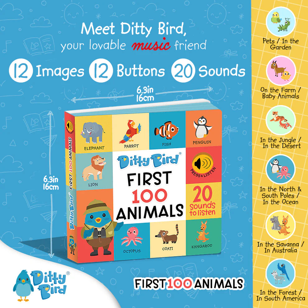 Ditty Bird | Sound Book - 100 Animals