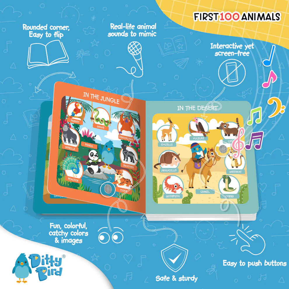 Ditty Bird | Sound Book - 100 Animals
