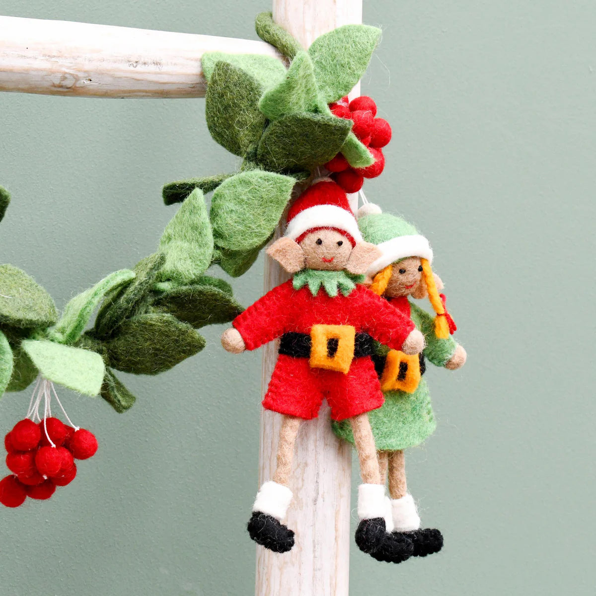 Tara Treasures | Felt Christmas Elves (pair)