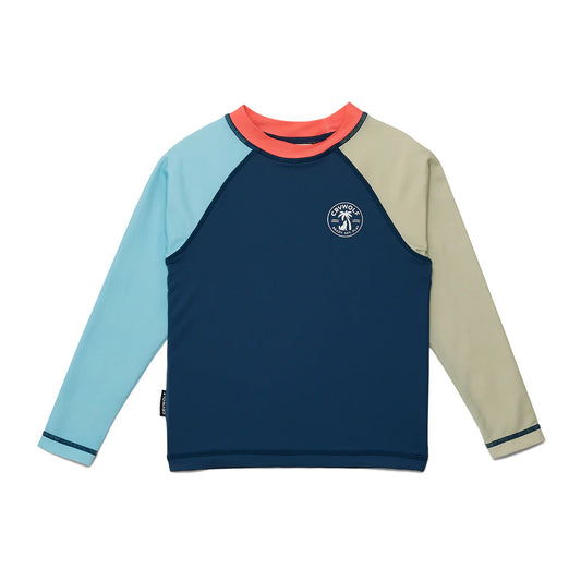 Crywolf | Long Sleeve Rash Vest Ocean Colourblock