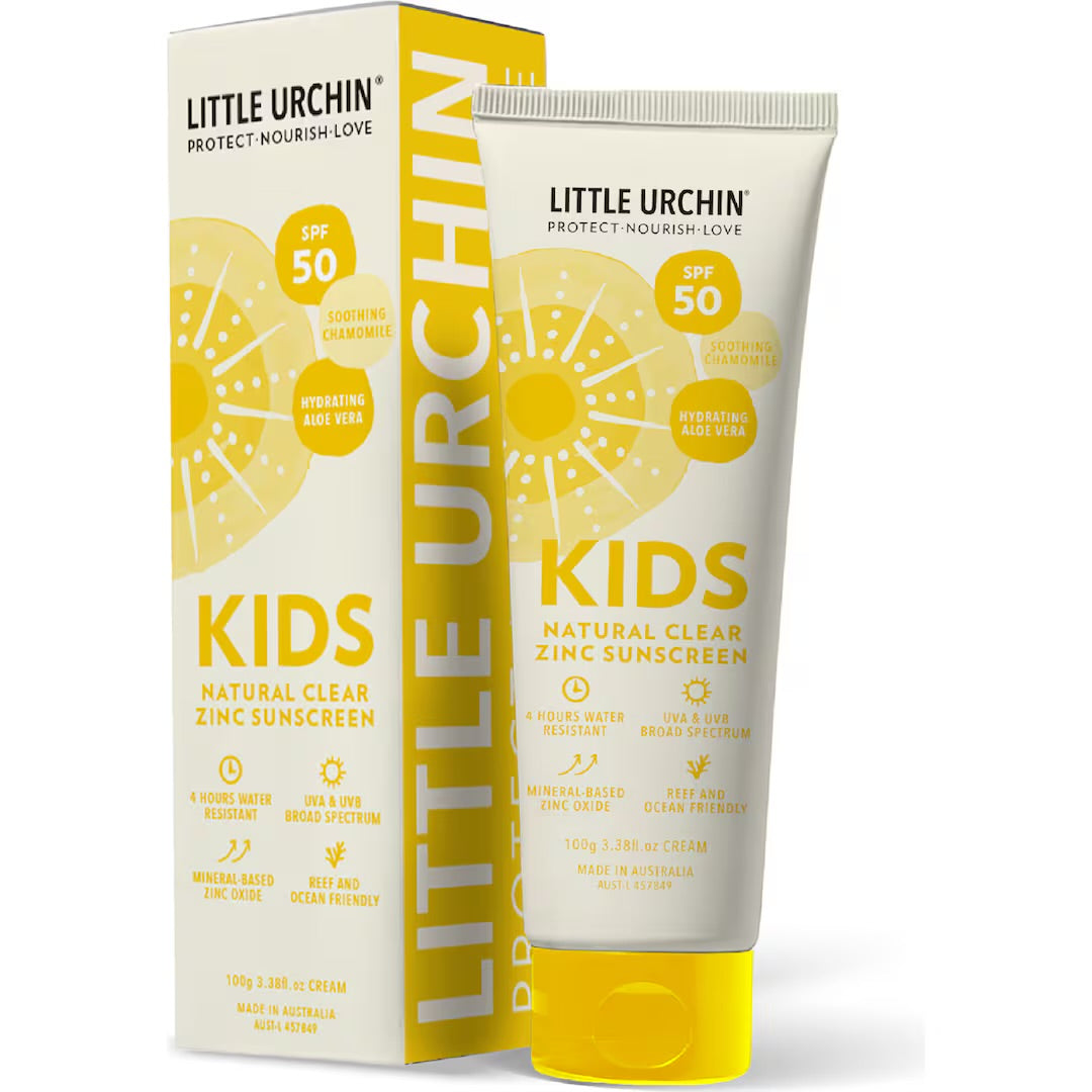 Little Urchin | KIDS NATURAL CLEAR ZINC SUNSCREEN SPF 50, 100G